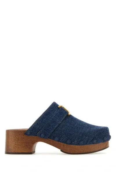 Chloé Chloe Woman Denim Marcie Clogs In Blue