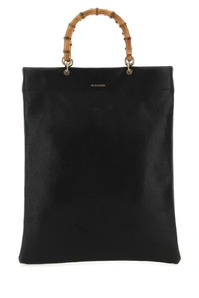 Jil Sander Black Leather Medium Shopping Bag