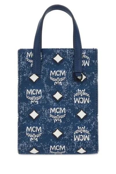 Mcm Unisex Embroidered Canvas Aren Handbag In Multicolor