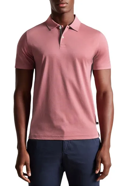 Ted Baker Mens Mid-pink Zeiter Slim-fit Cotton Polo Shirt