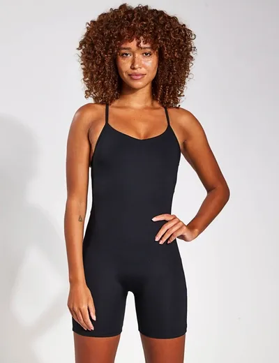 Girlfriend Collective Black Barre Unitard