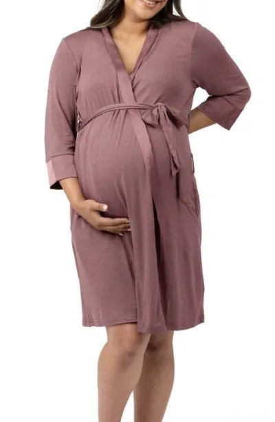 Kindred Bravely Maternity/nursing Robe In Twilight