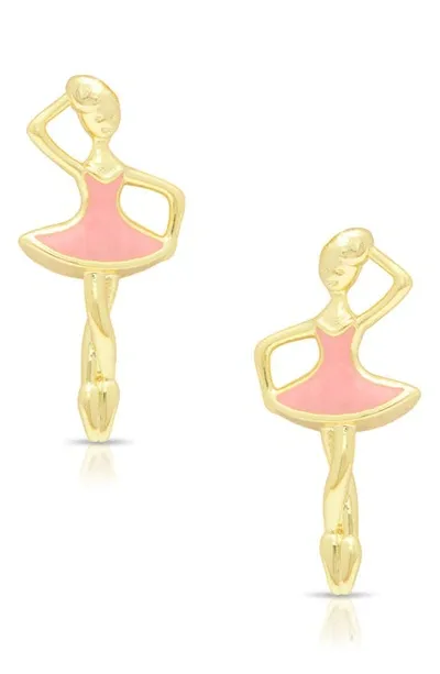 Lily Nily Kids' Ballerina Stud Earrings In Pink