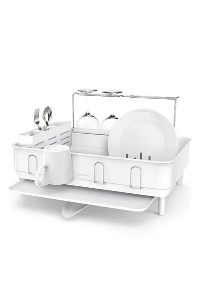 Simplehuman Standard Steel Frame Dish Rack In White