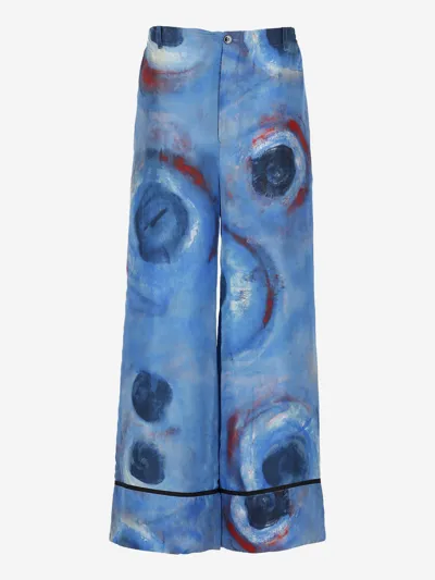 Marni Allover Printed Wide In Blue