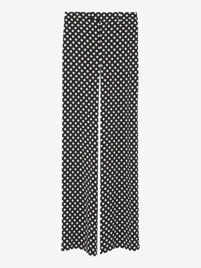 Saint Laurent Polka-dot Satin Pants In Multicolor