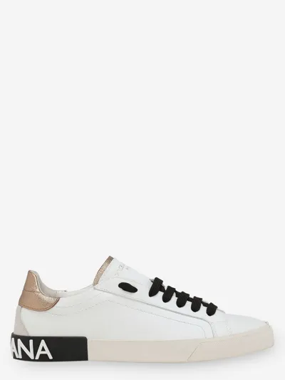 Dolce & Gabbana White Portofino Leather Sneakers