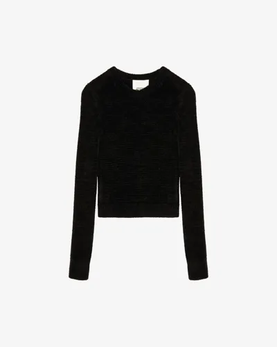 Isabel Marant Panila Velour-knit Sweater In Black