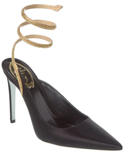 René Caovilla Cleo Satin Pump In Black