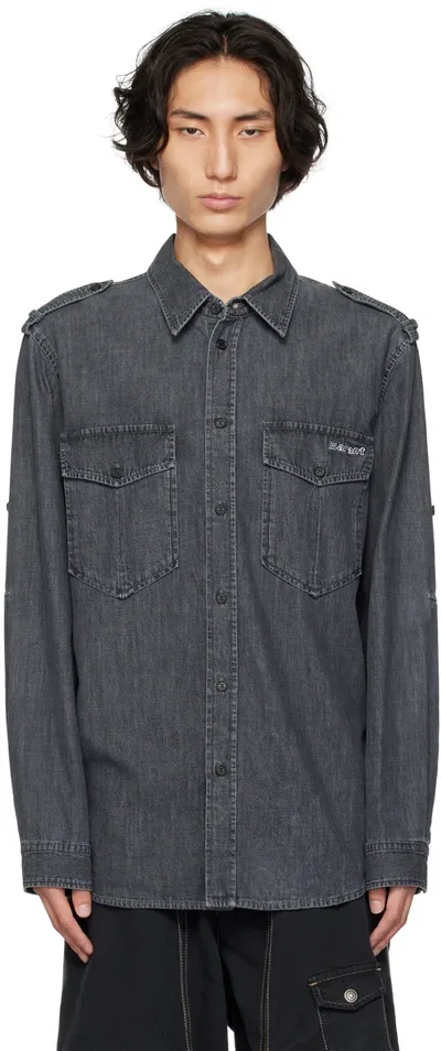 Isabel Marant Cesar Chambray Shirt In Grigio