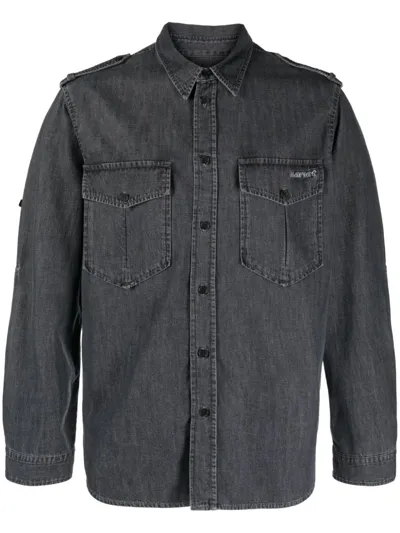 Isabel Marant Long-sleeve Denim Shirt In Grey