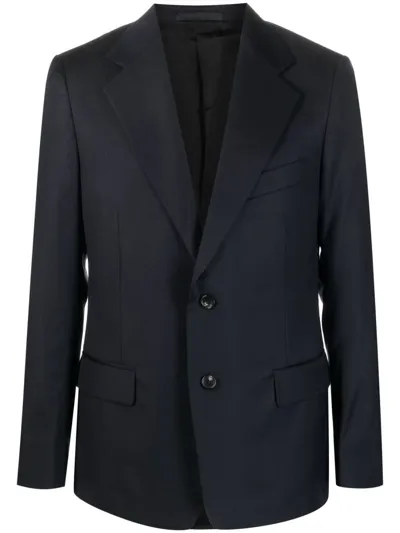 Lanvin Single-breasted Wool Jacket In Blue