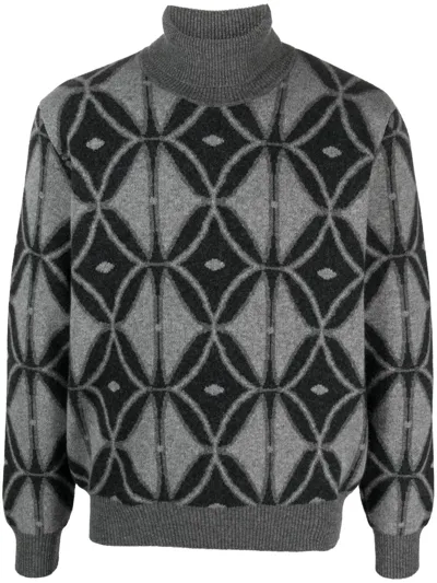 Etro Pattern-intarsia Roll-neck Jumper In Multi