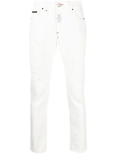 Philipp Plein Straight-leg Mid-rise Jeans In Multi