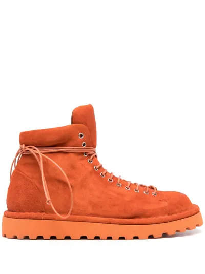 Marsèll Lace-up Suede Boots In Orange