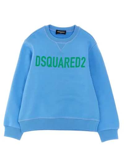 Dsquared2 Kids' Logo-print Cotton Sweatshirt In Blue