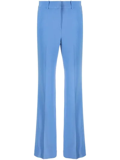 Michael Michael Kors Tailored-cut Straight-leg Trousers In Blue