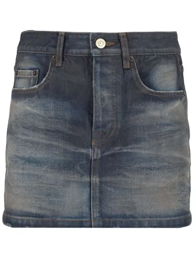 Balenciaga Low Waist Denim Mini Skirt