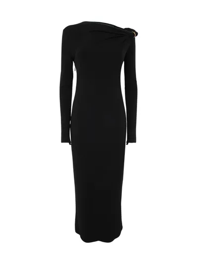 Versace Jersey Long Dress In Black