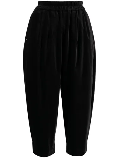 Renli Su Edwina Velvet Cropped-leg Trousers In Black