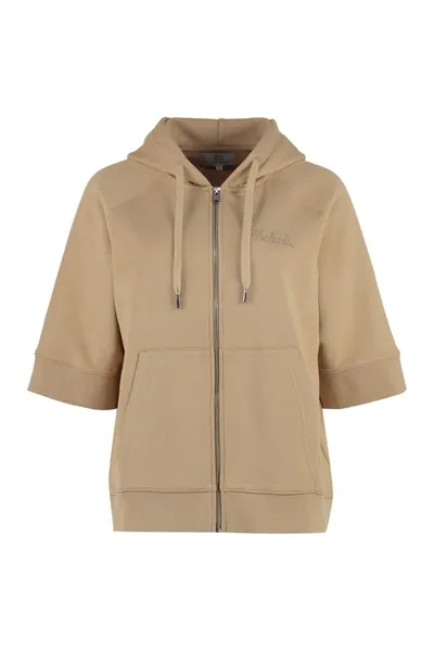 Woolrich Cotton Full-zip Sweatshirt In Beige