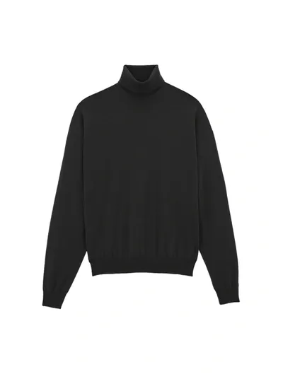 Saint Laurent Wool Turtleneck In Black