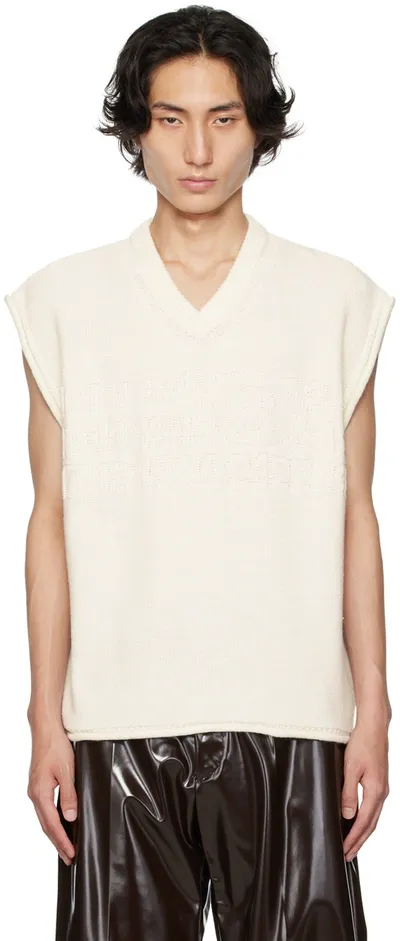 Mm6 Maison Margiela Off-white Jacquard Vest In 100j Off White