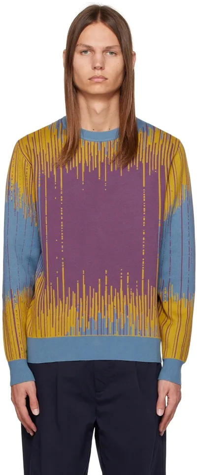 Double Rainbouu Multicolor Crewneck Sweater In Silent Morning