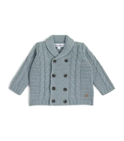 Tartine Et Chocolat Kids' Cable-knit Wool Cardigan In Neutrals