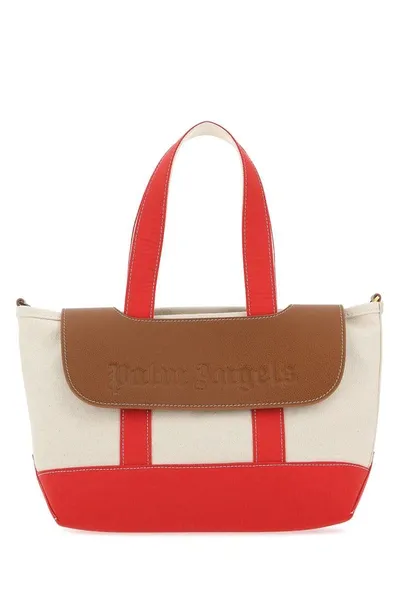 Palm Angels Palm Beach Logo Debossed Tote Bag In Multi