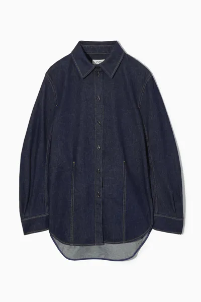 Cos Oversized Denim Shirt In Blue