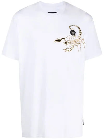 Philipp Plein Ss Scorpion Round-neck T-shirt In White