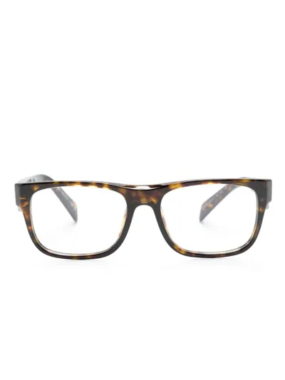 Prada Tortoiseshell-effect Square-frame Glasses In Brown