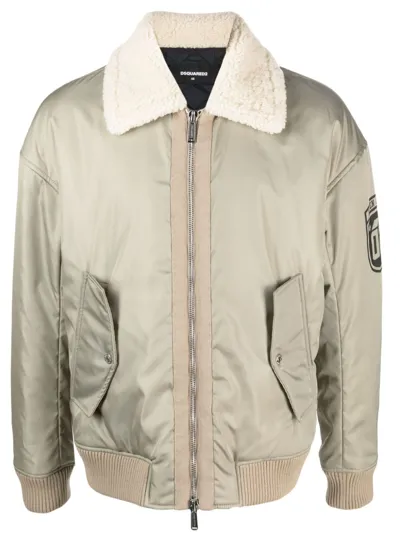 Dsquared2 Logo-print Bomber Jacket In Grey