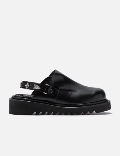 Toga Virilis Chunky Leather Sandals In Black