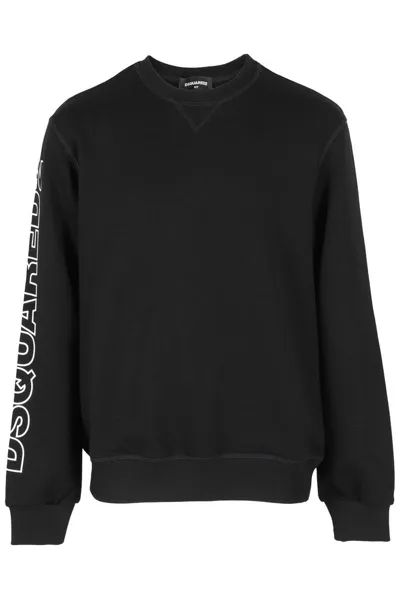 Dsquared2 Kids' Logo-print Cotton Sweatshirt In Black