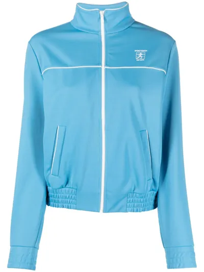 Sporty And Rich Logo-print Zip-up Jacket In Blue