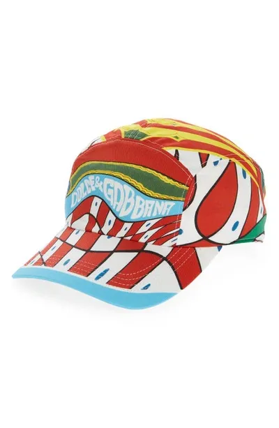 Dolce & Gabbana Carretto Print Baseball Cap In Carrett Of Azzurro