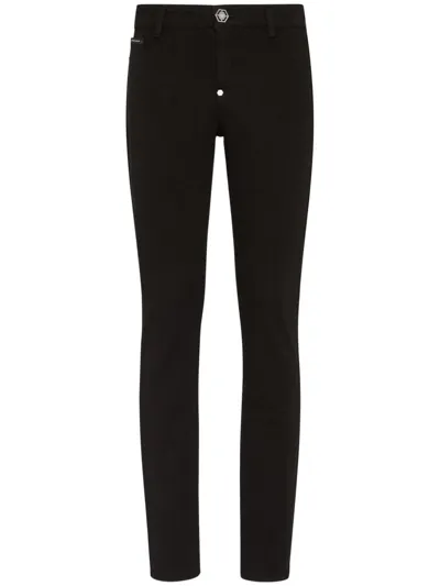 Philipp Plein Logo-patch Skinny Jeans In Black