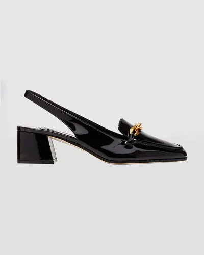 Jimmy Choo Diamond Tilda Chain Slingback Loafers In Black