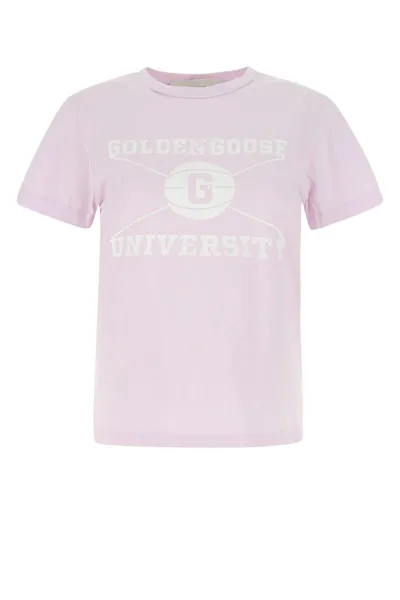 Golden Goose Deluxe Brand Logo Printed T In Pink