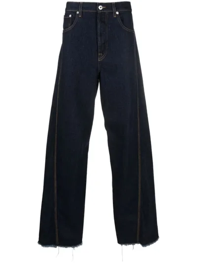 Lanvin Twisted Wide-leg Jeans In Blue