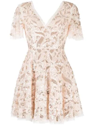 Needle & Thread Embellished Mini Dress In Pink