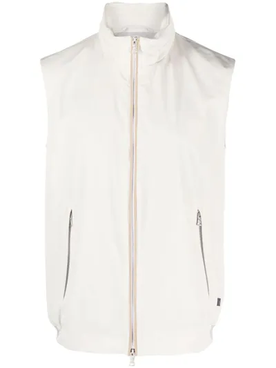 Paul & Shark Save The Sea Zip-up Waistcoat In Neutrals