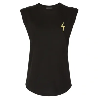 Giuseppe Zanotti Logo-embroidered Cotton Tank Top In Black