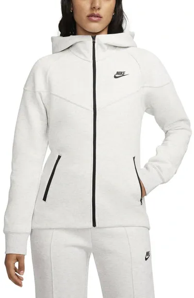 Nike Sportswear Tech Fleece Windrunner Zip Hoodie In Light Grey/heather/black