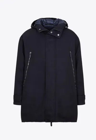 Giorgio Armani Down Padded Parka In Navy