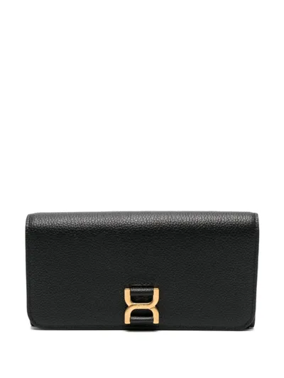 Chloé Marcie Grained Leather Bifold Wallet In Black