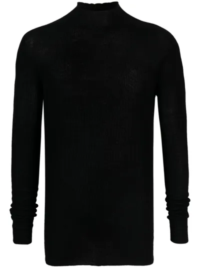 Rick Owens Fine-knit Virgin-wool Jumper In Black