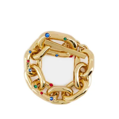 Rabanne Paco  Xl Link Embellished Polished Finish Chained Bracelet In Gold